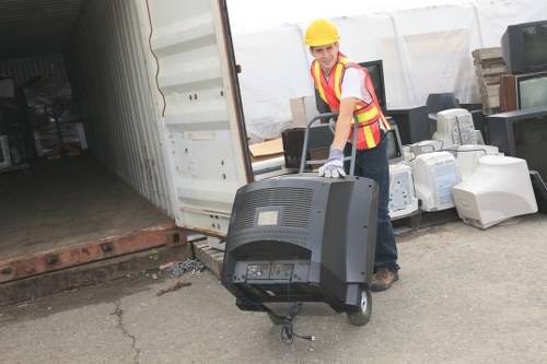 Recycling center processing furniture in Westham